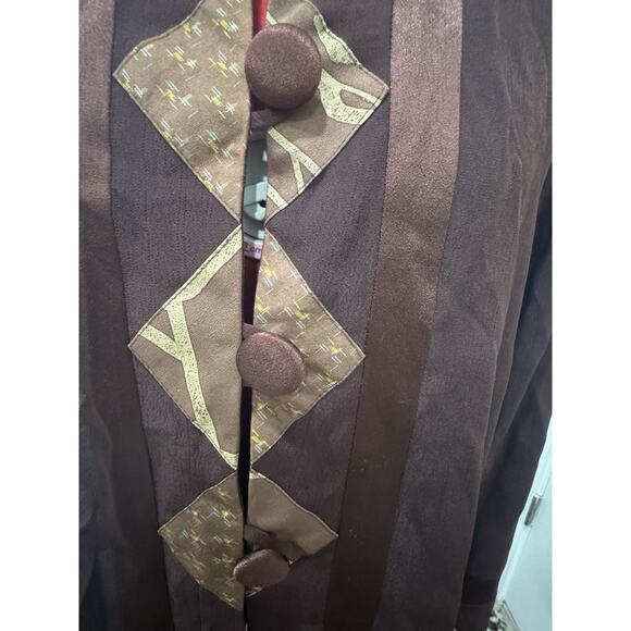 Vintage Yasuko Kimono Top Size S/M Blouse Tunic Brown - Picture 3 of 6